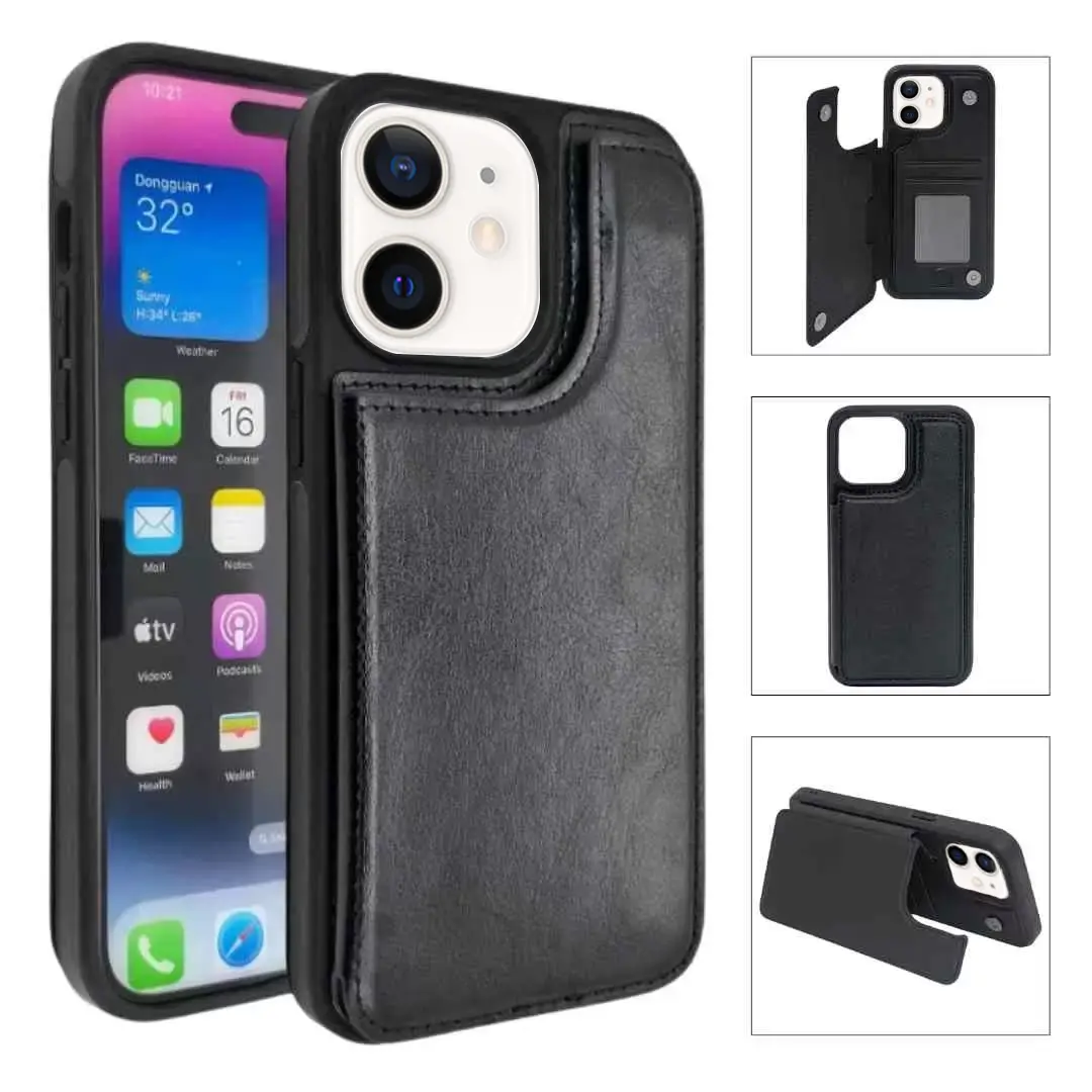 iPhone 12 Mini (5.4) Modern Card Holder Case Black