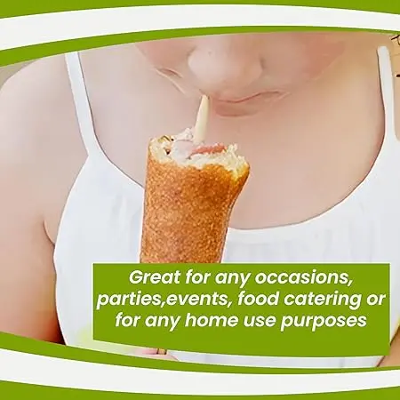 Potato Stop 8.5" Wooden Corn Dog Sticks, 3/16" Thick, 7500/Case (15 Packs)