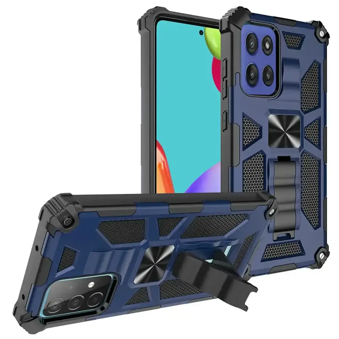 Moto G Stylus 5G 2025 Vertical Kickstand TPU Corner Edges Case Blue