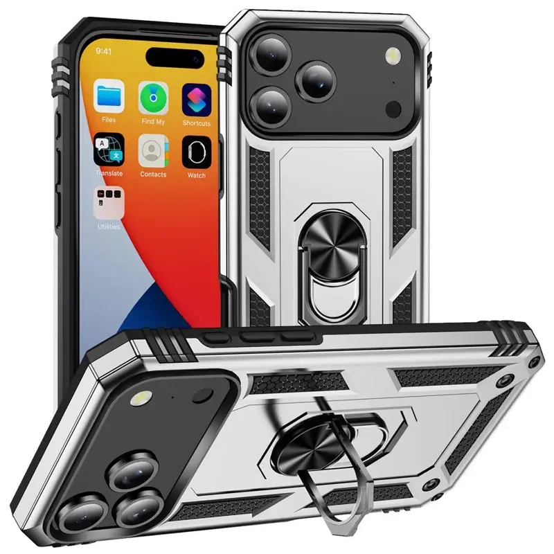 iPhone 17 Pro 2in1 Ring Stand Case Silver