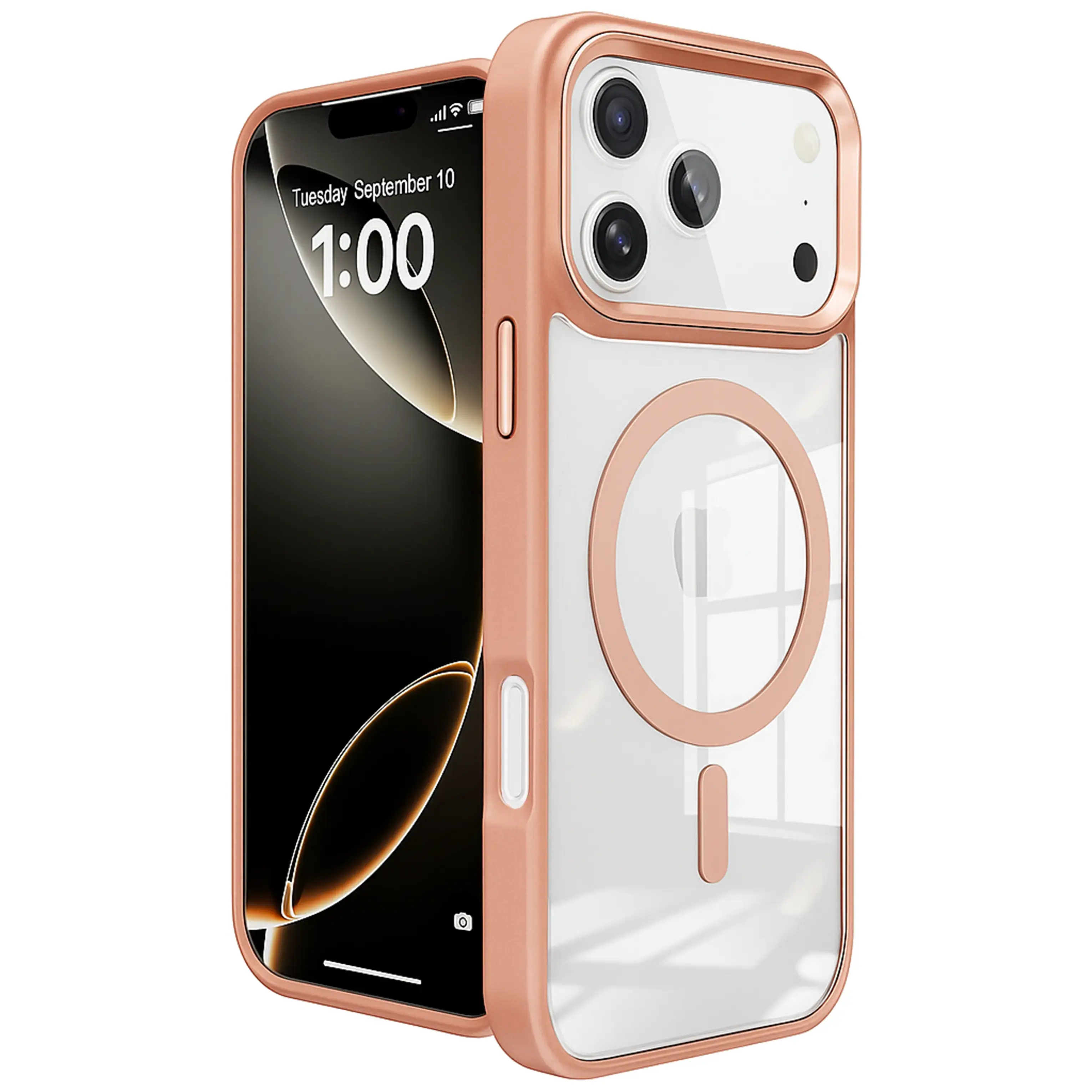 iPhone 17 Pro MagSafe Twotone Clear Case Rose Gold