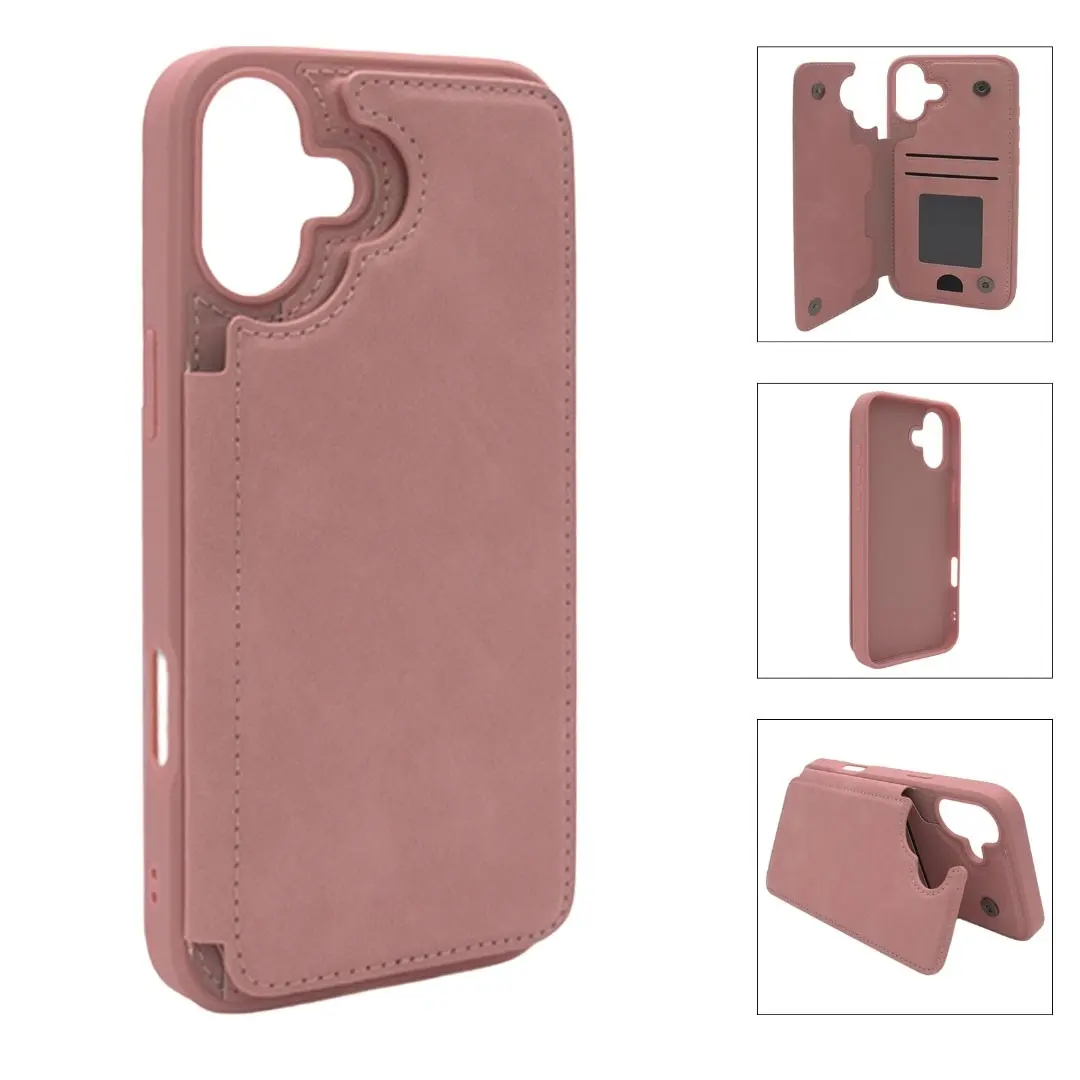 iPhone 16 Plus Modern Card Holder Case Pink