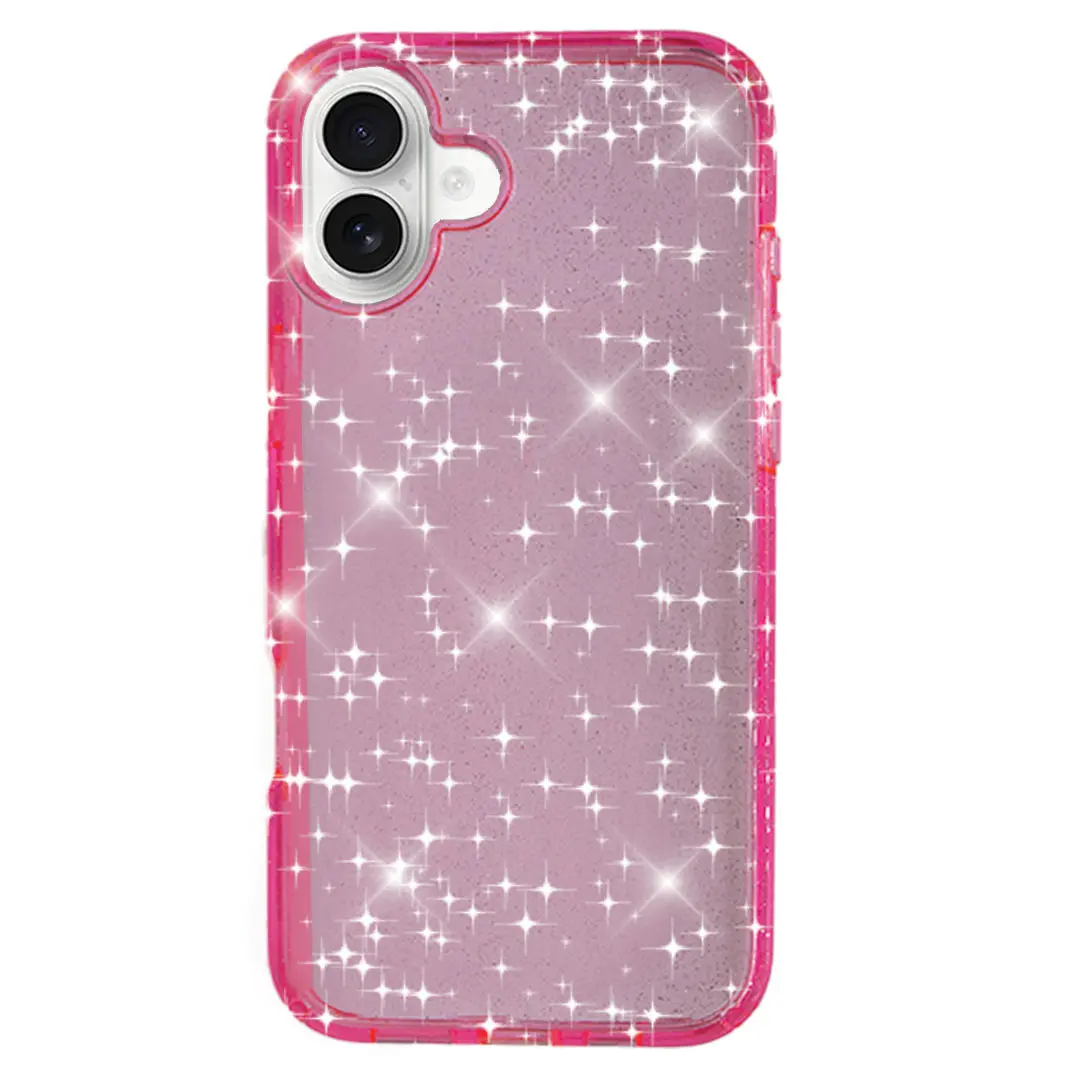 iPhone 16 Fleck Glitter Case Pink