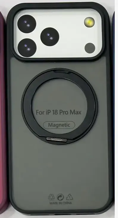 iPhone 18 Pro Max /iPhone 17 Pro Max cam smoke Case black Magsafe 360 kickstand (moq:30)