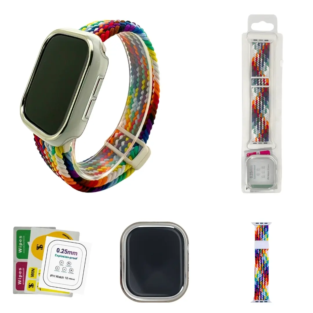 Apple Watch S10 46mm Set 12 (Protective Film+Case+Braided Strap)