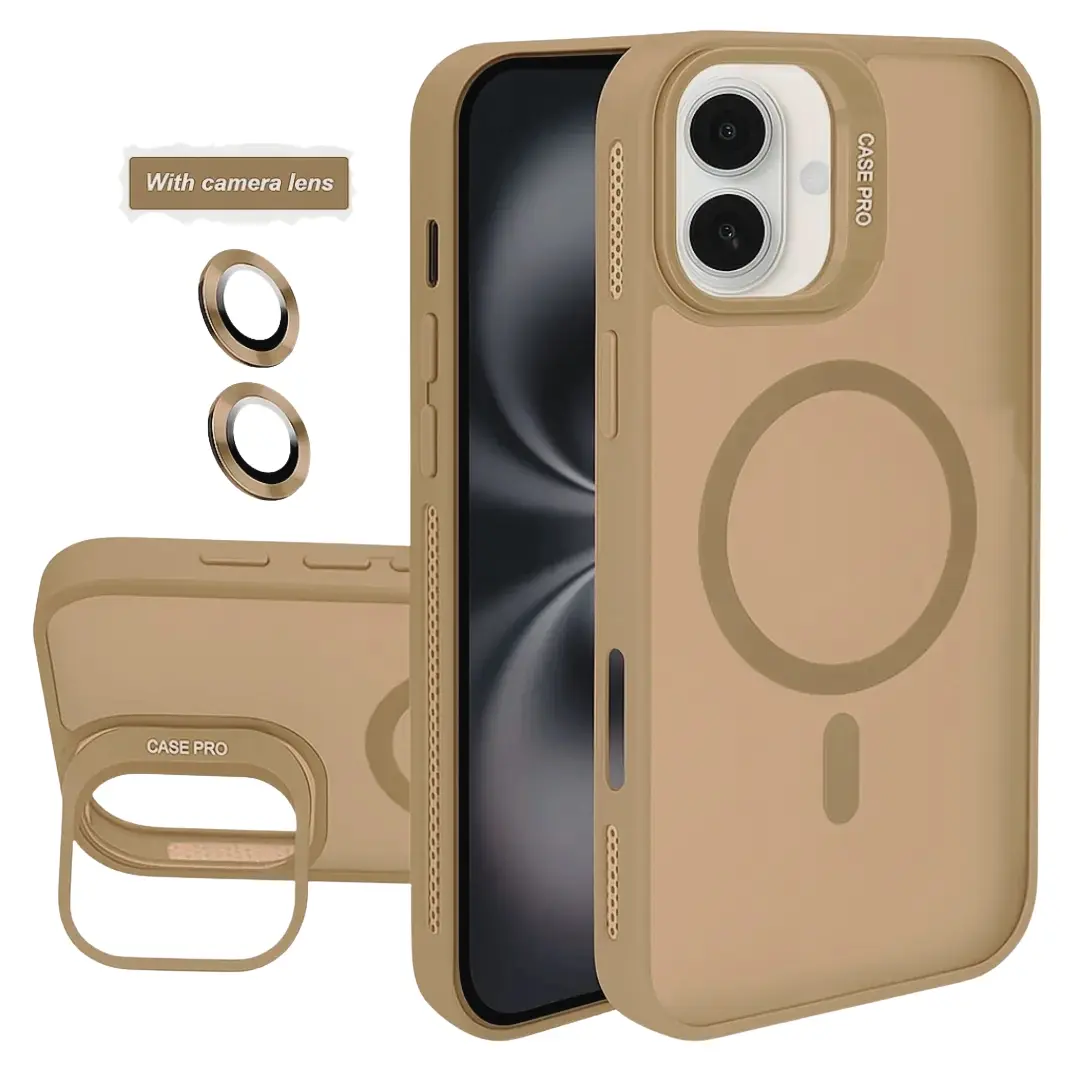 iPhone 17 MagSafe Smoke Camera Stand Case Brown