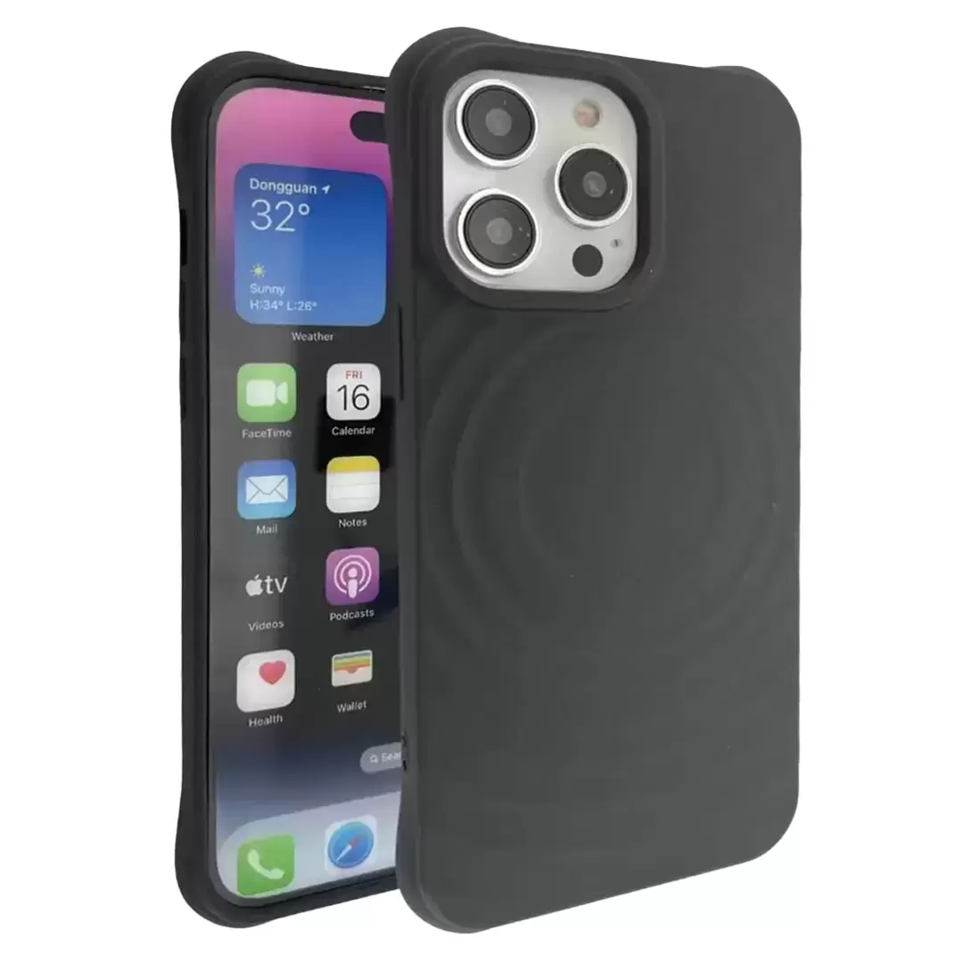 iPhone 15/iPhone 14/iPhone 13 Magsafe Water Ripple Tpu Case Black