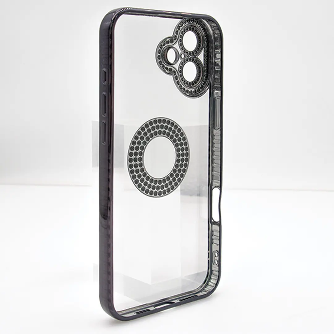 iPhone 16 Plus Clear Case Diamond with Camera Protection Black