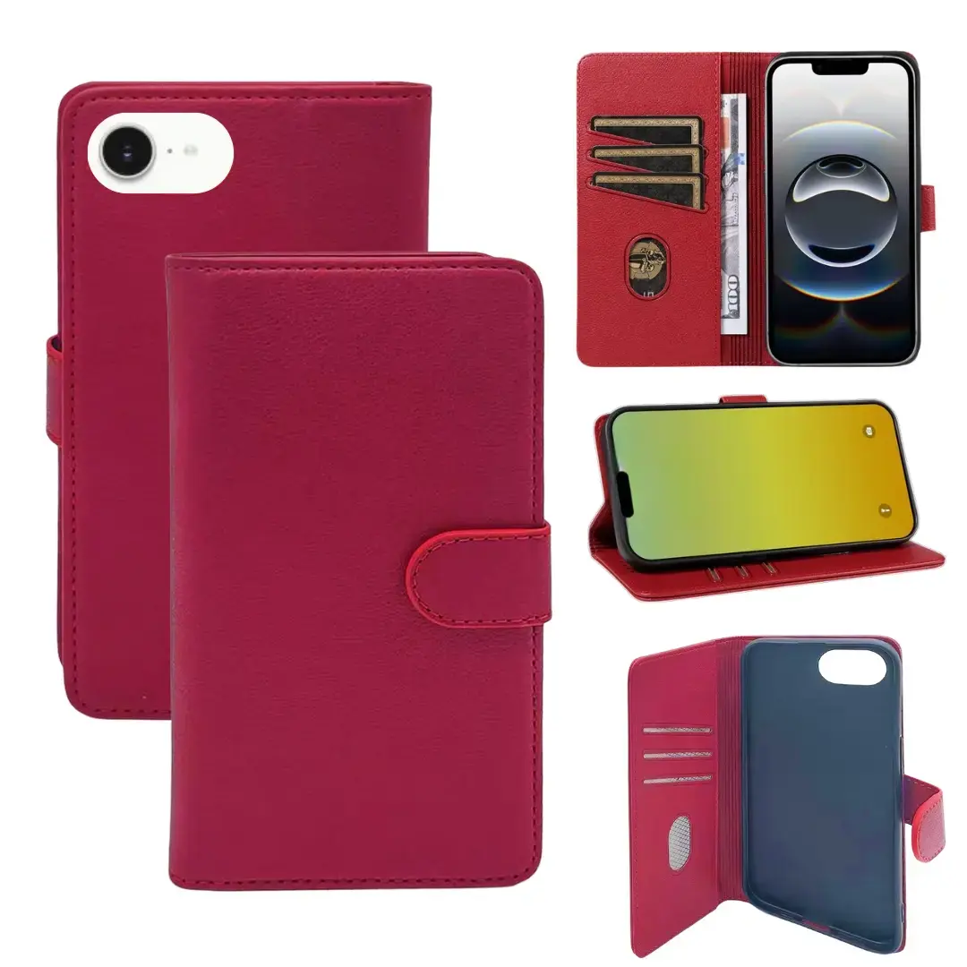 Samsung Galaxy Z Flip 7 PU Leather Wallet Case Red