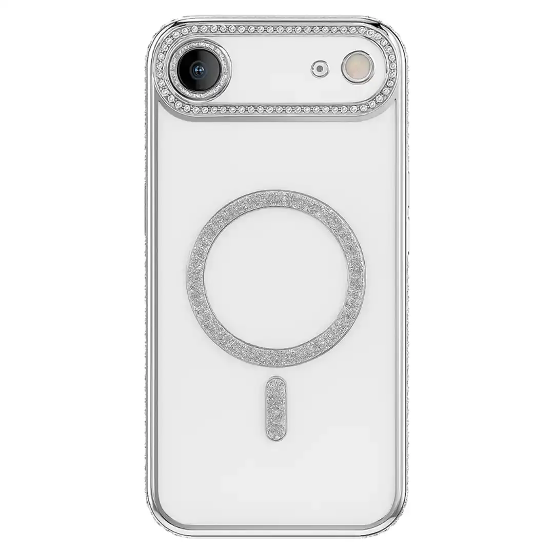 iPhone 17 Air Magsafe Clear Case Diamond with Camera Protection Silver