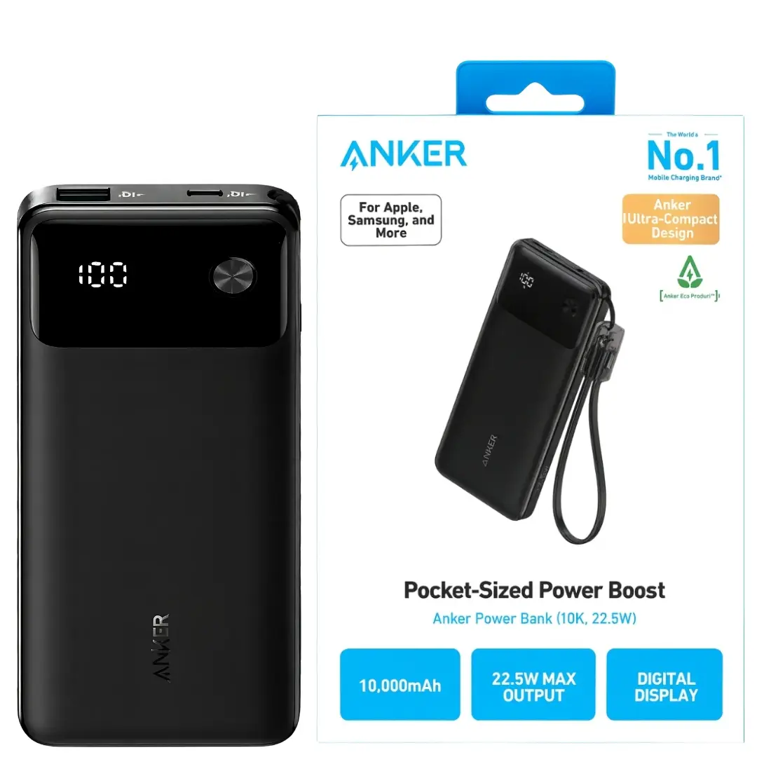 Power Bank Anker 10000mAh 22.5w with Digital Display