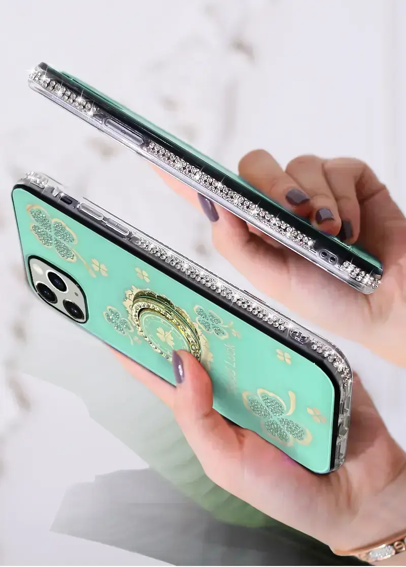 iPhone 17 Air Bling Diamond Lucky Case Green