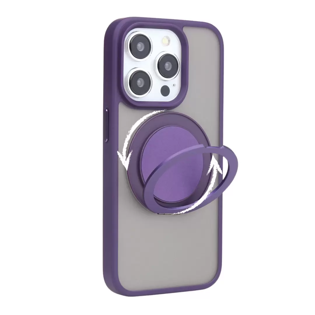 iPhone 15 Pro Max MagSafe Cam Smoke Rotating Kickstand Dark Purple