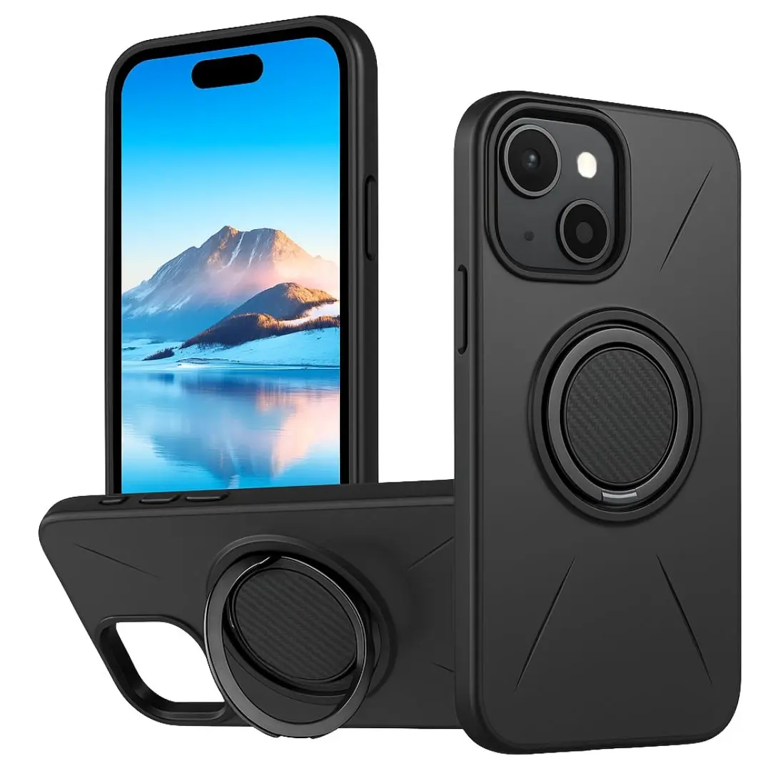 iPhone 15 2in1 360 Kickstand Case Black