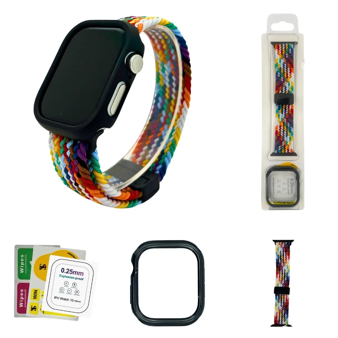 Apple Watch S10 46mm Set 11 (Protective Film+Case+Braided Strap)