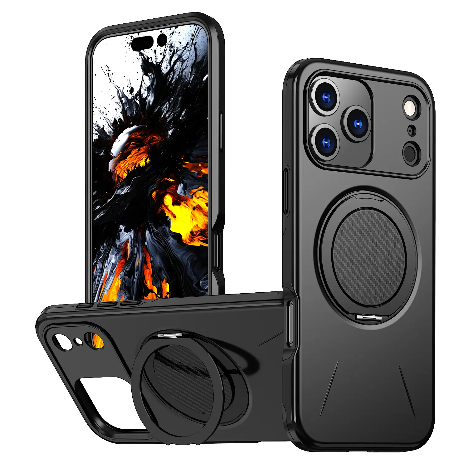 iPhone 17 Pro 2in1 360 Kickstand Case Black