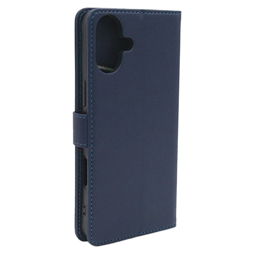 iPhone 16 PU Leather Wallet Case Blue