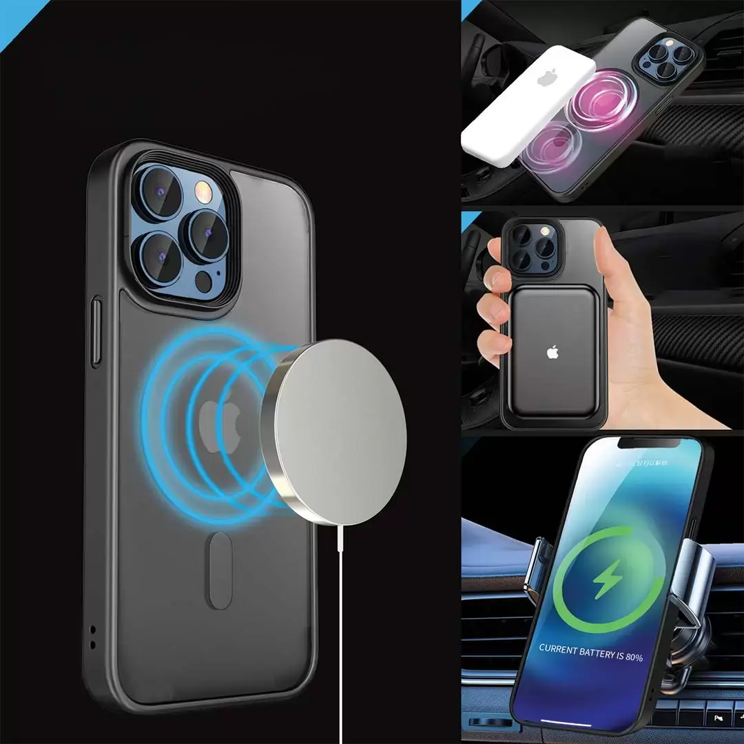iPhone 15 Pro Max MagSafe Cam Smoke Twotone Case Black