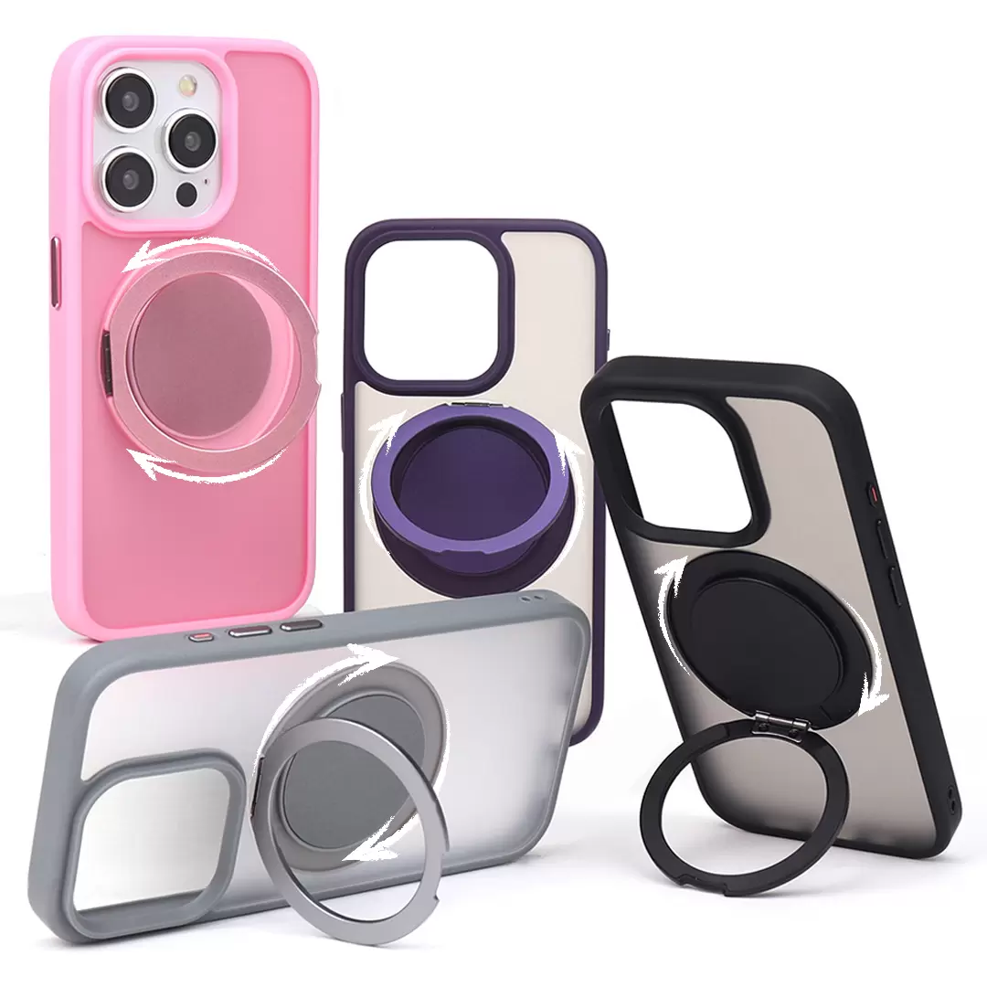 iPhone 15/iPhone 14/iPhone 13 MagSafe Cam Smoke Rotating Kickstand Dark Purple