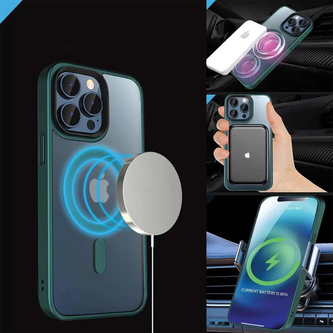 iPhone 16 Pro Max MagSafe Cam Smoke Twotone Case Green