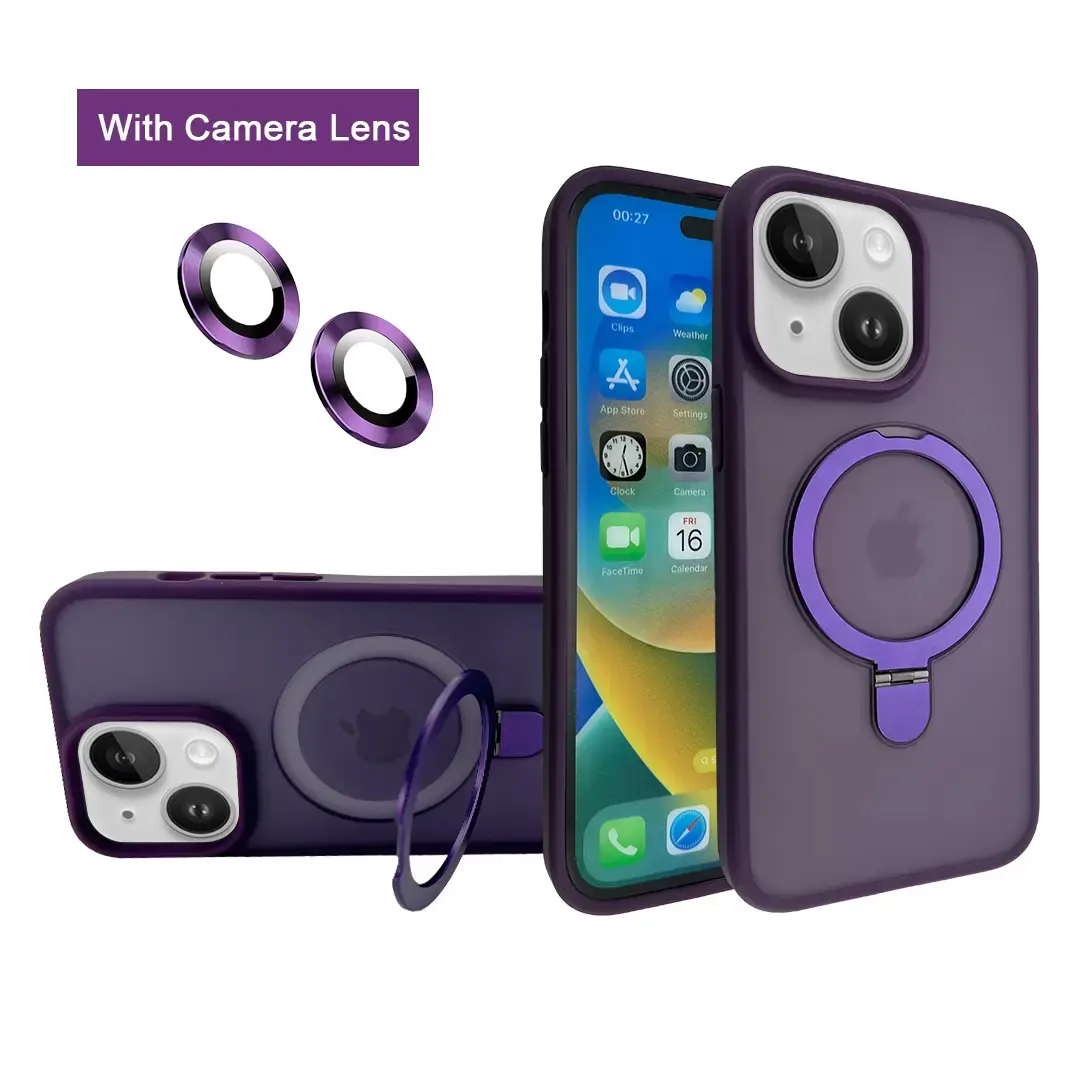 iPhone 15 Plus/iPhone 14 Plus MagSafe Cam Smoke Kickstand Dark Purple