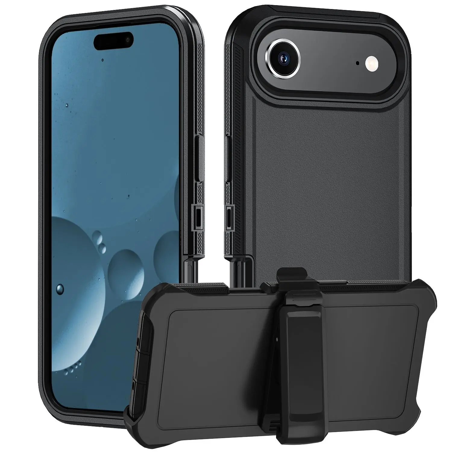 iPhone 17 Air Screen Case with Holster Black