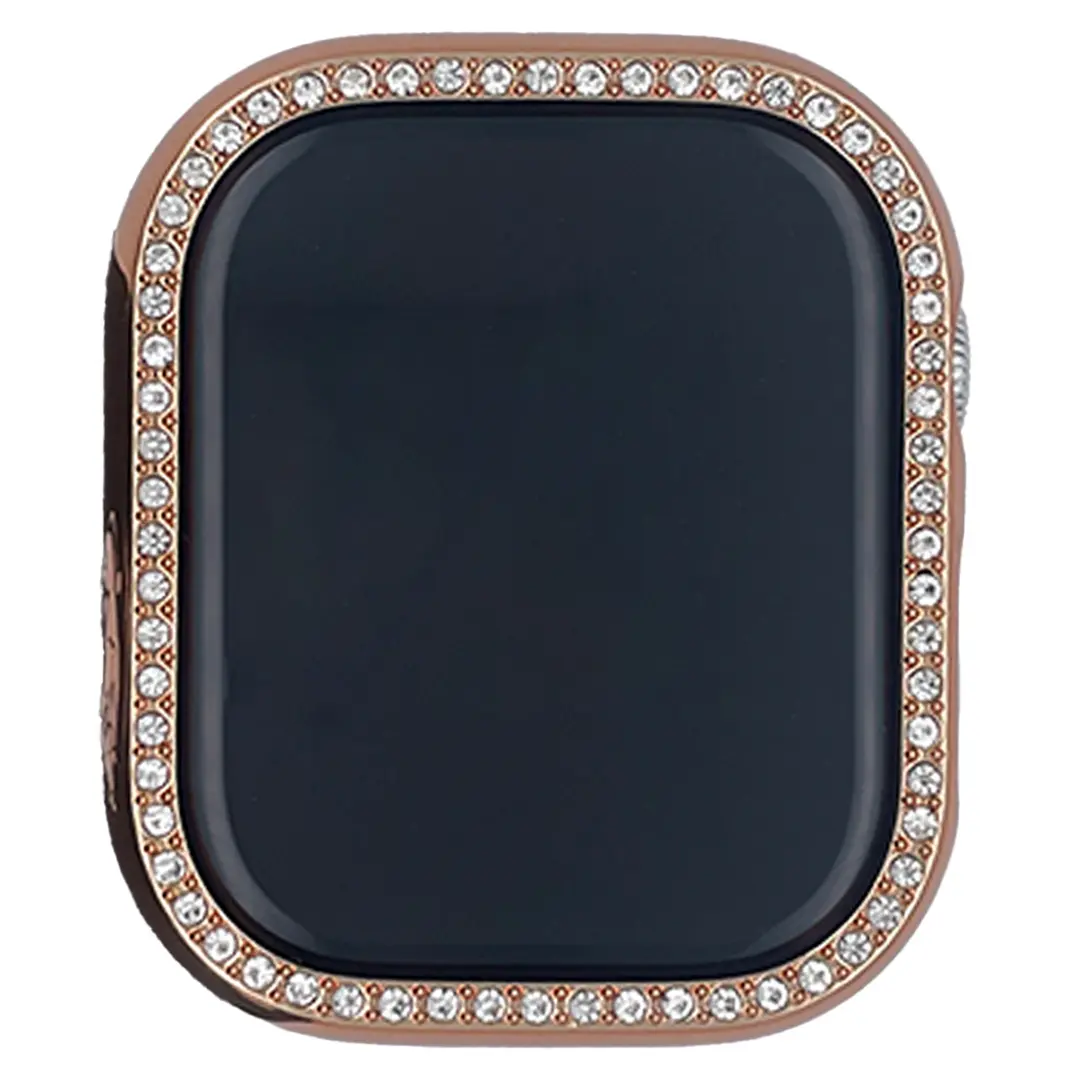 Apple Watch S10 46mm Case Single Row Diamond Rose Gold