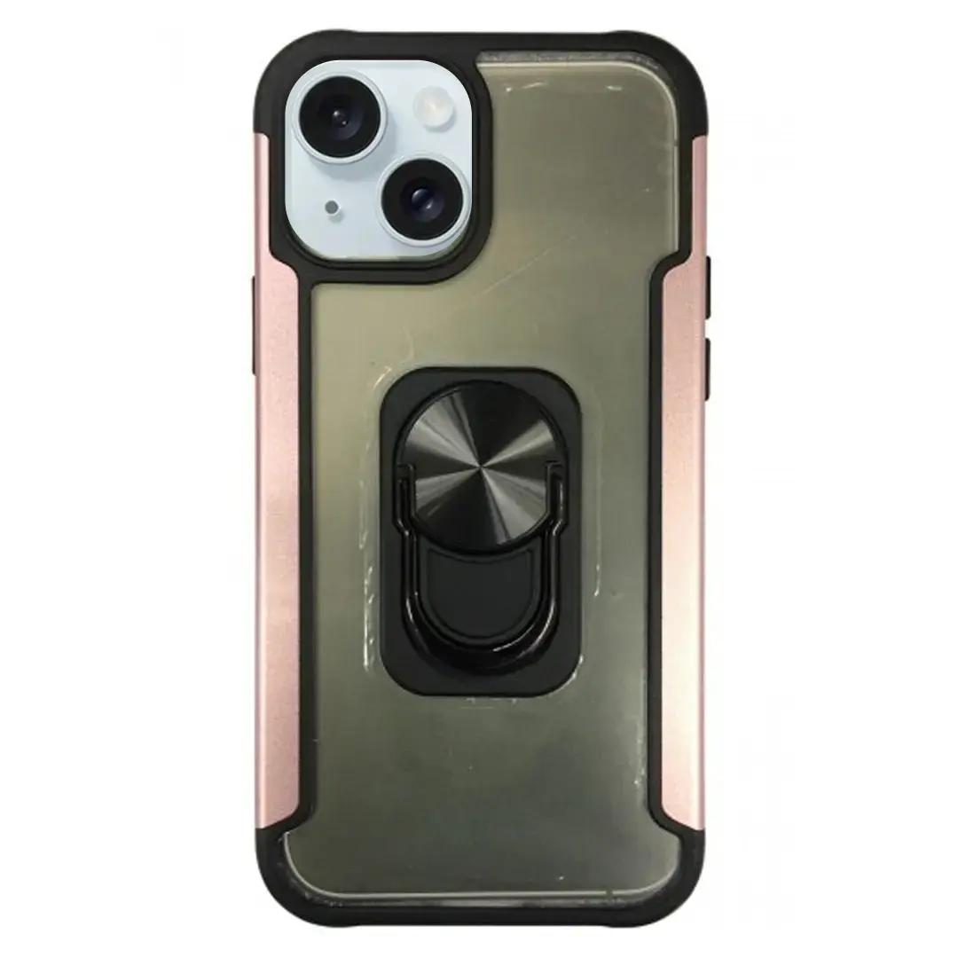 iPhone 15/iPhone 14/iPhone 13 Clear Ring Case Rose Gold