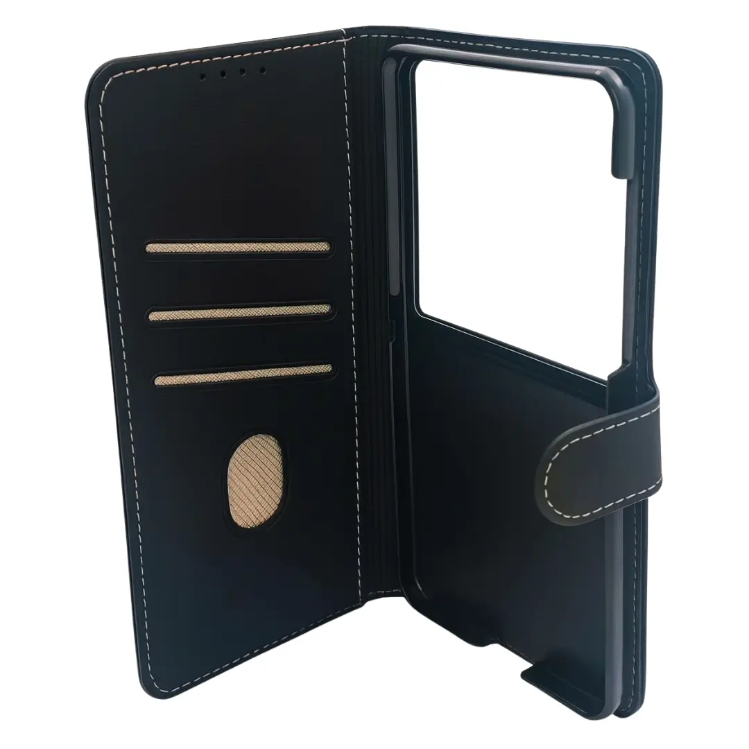 Samsung Galaxy Z Flip 7 PU Leather Wallet Case Black (Affects Folding Function)