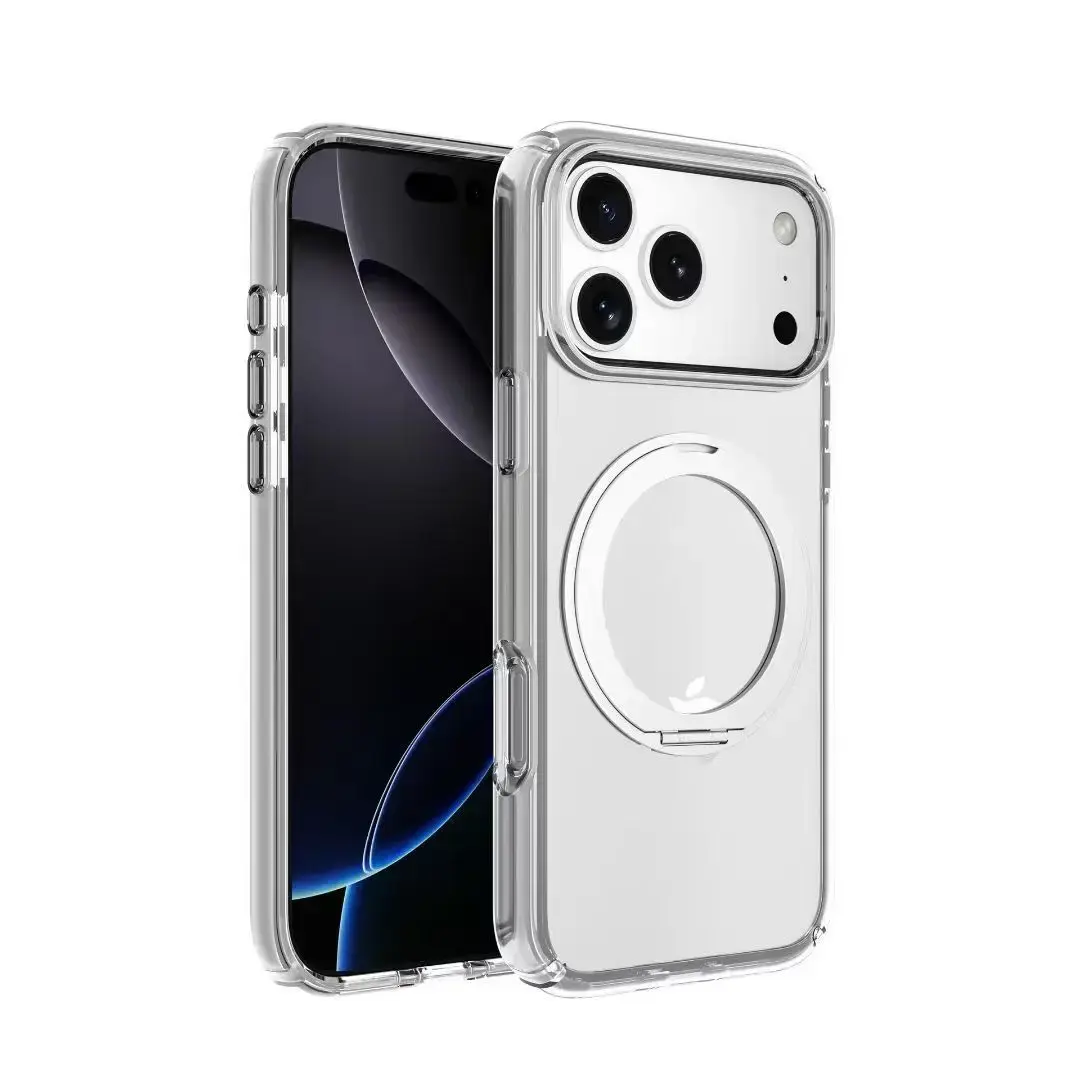 iPhone 18 Pro/iPhone 17 Pro Fleck Case Magsafe Crystal Clear 360 Kickstand (moq:25)