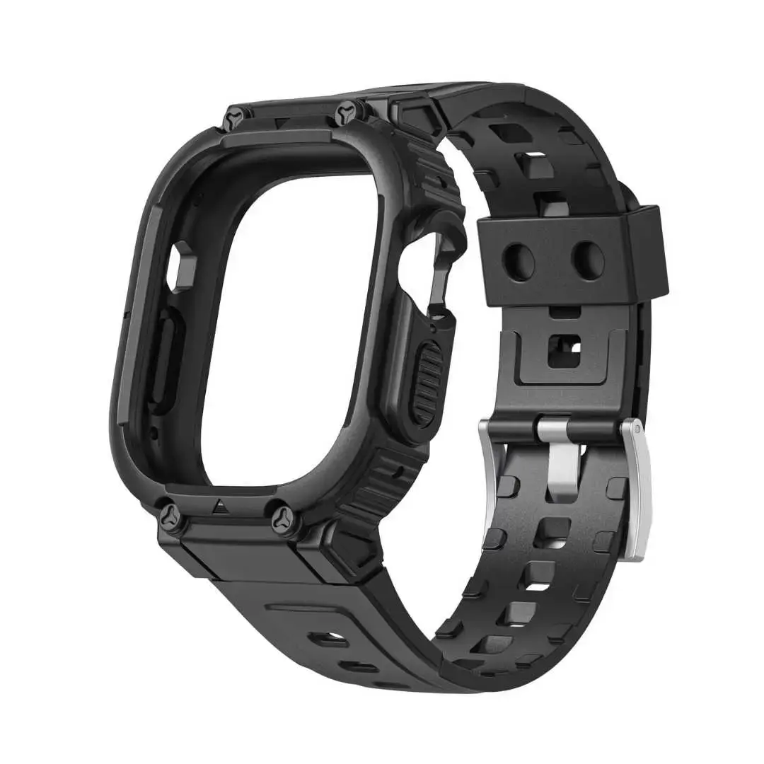 Apple Watch Integrated Silicone Strap Black -42-44-45-49mm