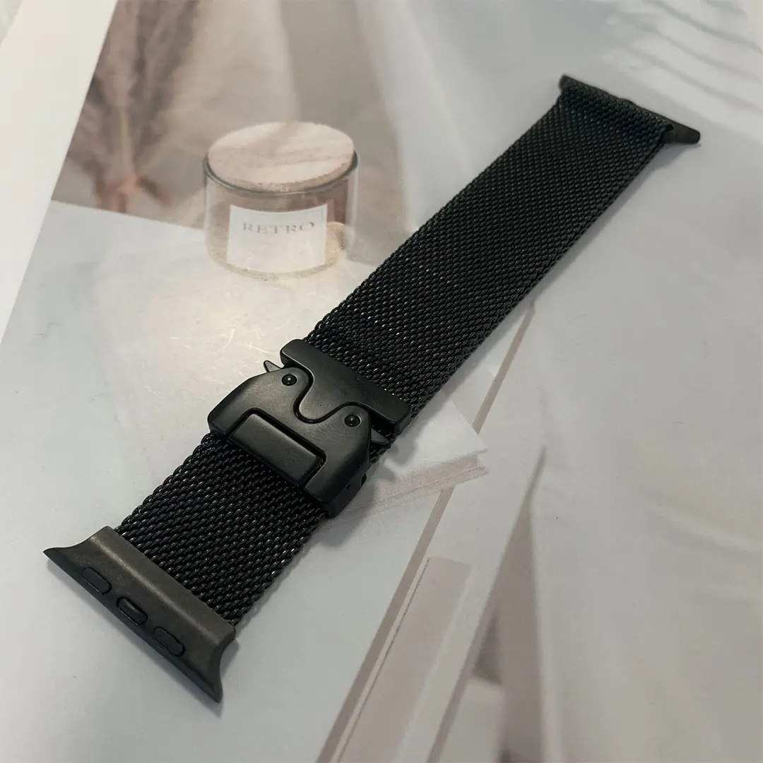 Apple Watch Band Milanese Metal Buckle Watch Strap Black -42-44-45-46-49mm