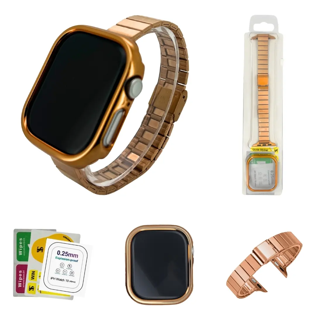 Apple Watch S10 46mm Set 4 (Protective Film+Case+Metal Strap)