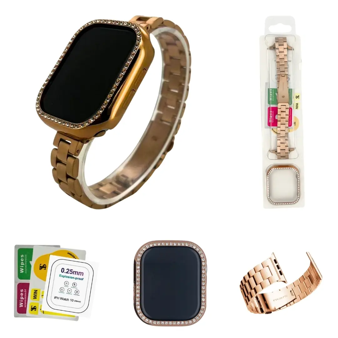 Apple Watch S10 46mm Set 3 (Protective Film+Case+Metal Strap)