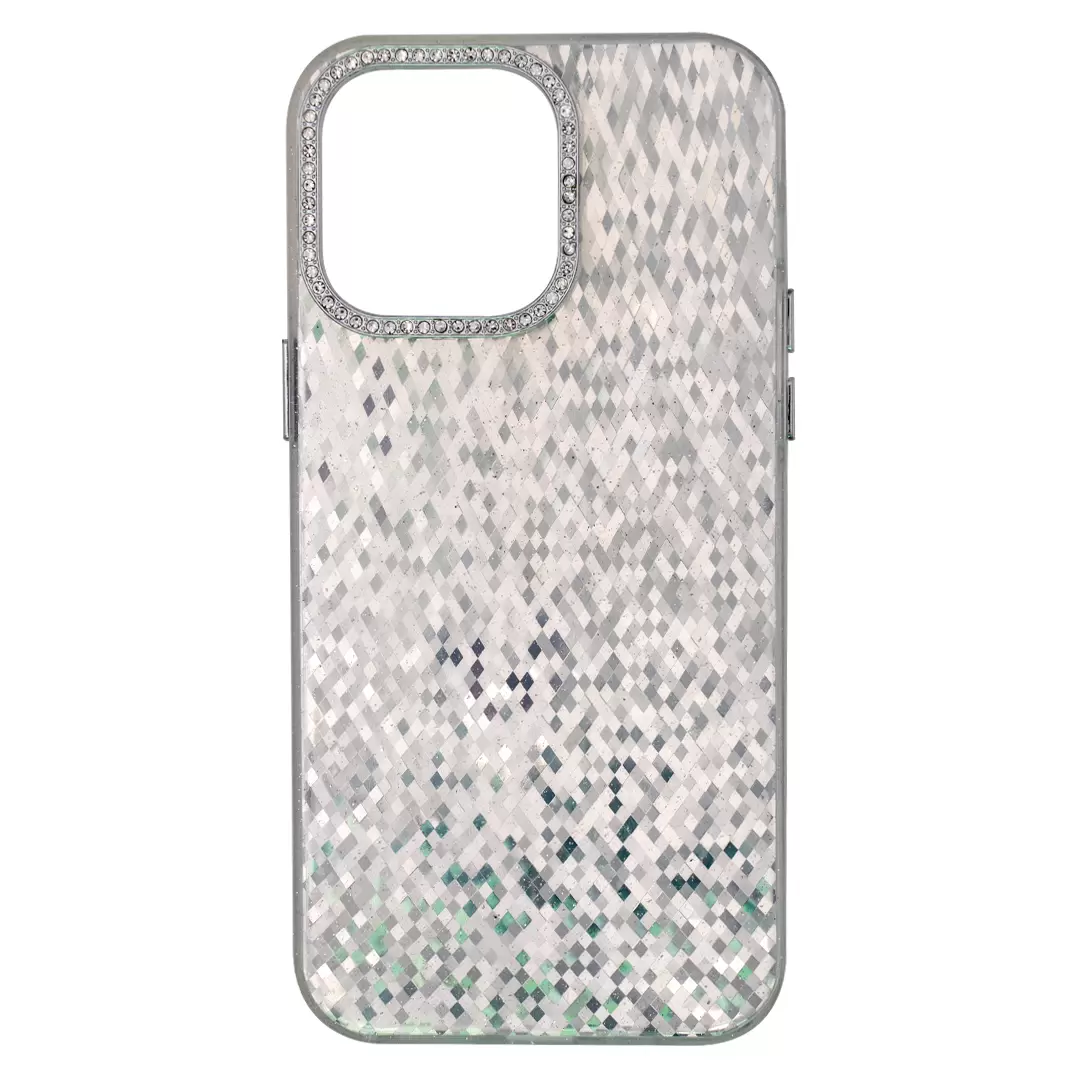 iPhone 15/iPhone 14/iPhone 13 Shiny Mosaic Rhombus Case Blue