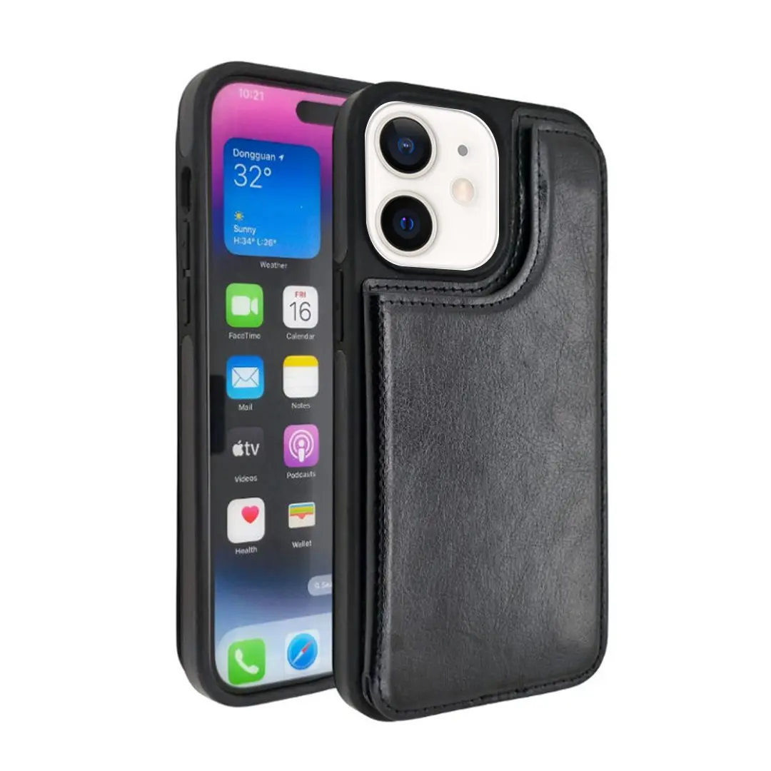 iPhone 12 Mini (5.4) Modern Card Holder Case Black