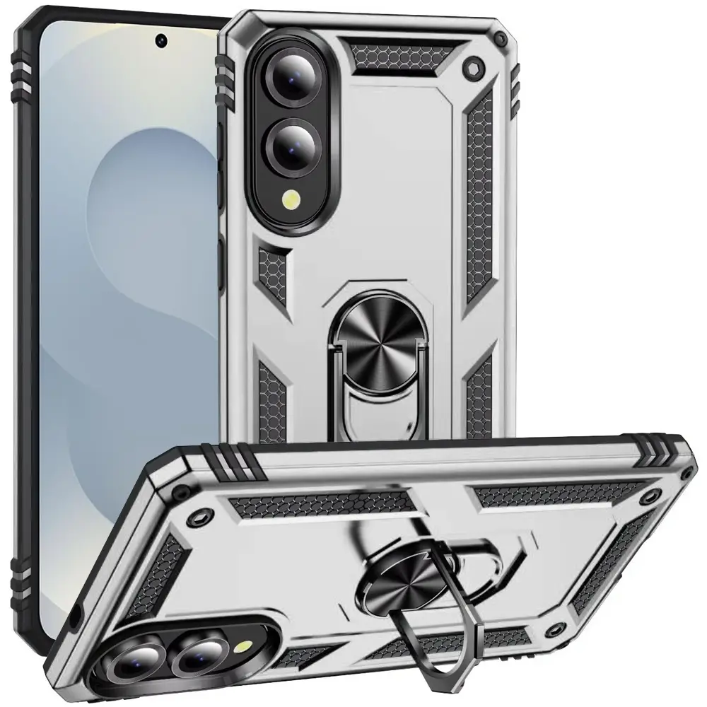 Samsung Galaxy S25 Edge 2in1 Ring Stand Case Silver