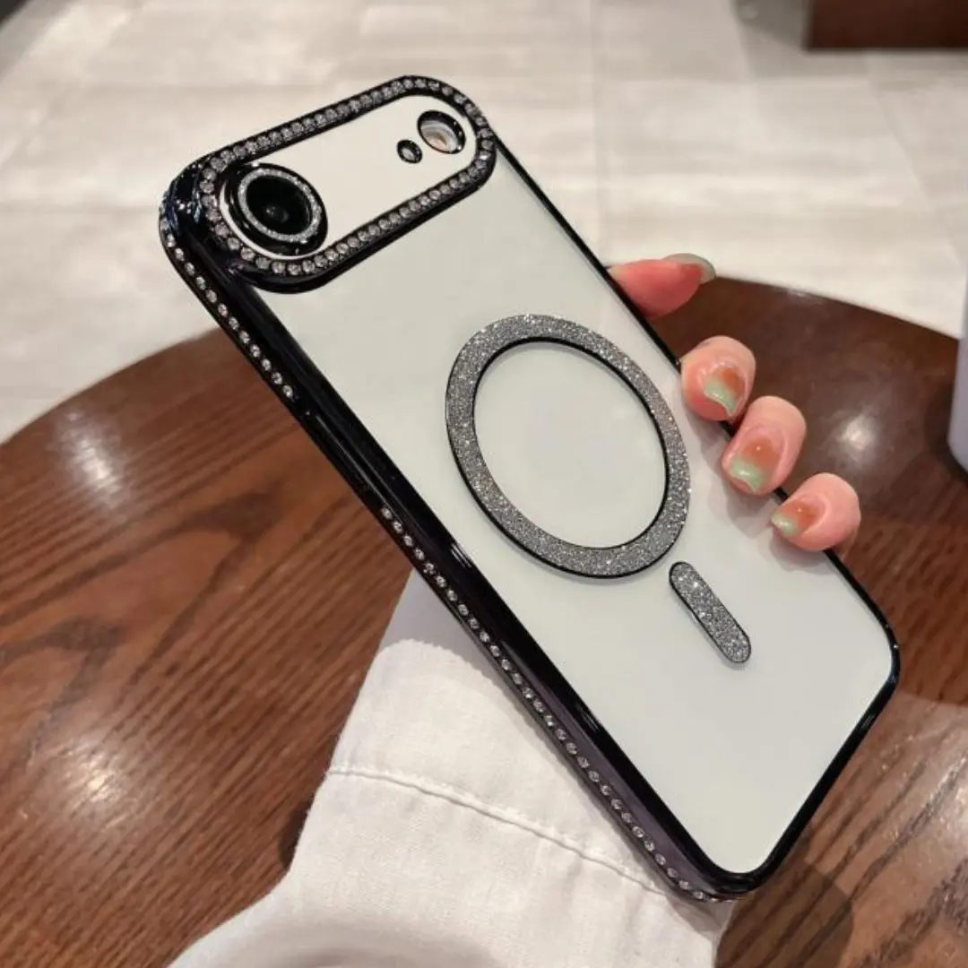 iPhone 17 Air Magsafe Clear Case Diamond with Camera Protection Black