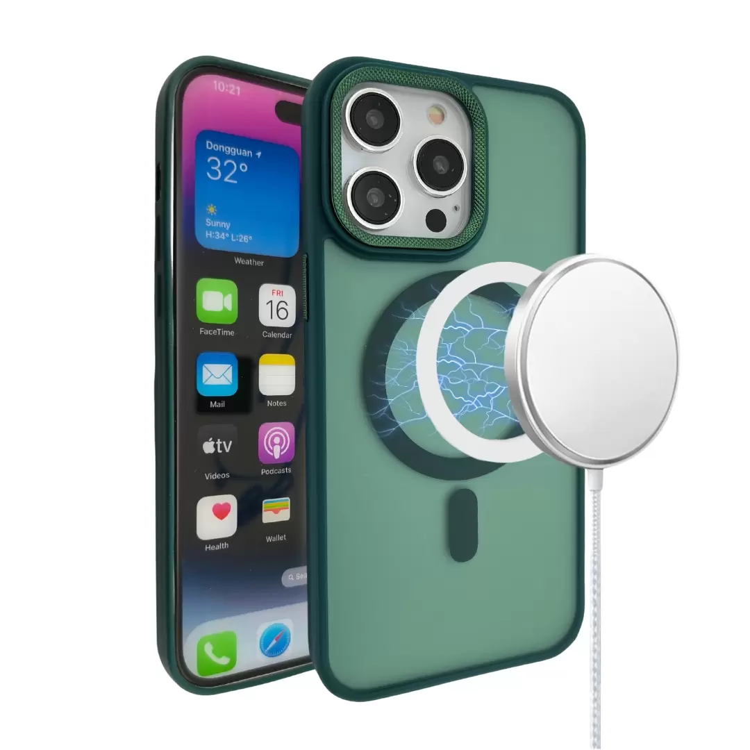 iPhone 15 Pro/iPhone 14 Pro MagSafe Cam Smoke Twotone Eco Dark Green