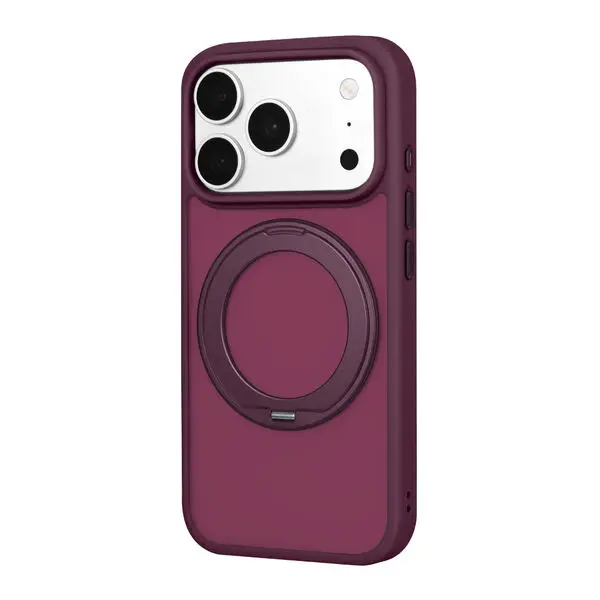 iPhone 18 Pro /iPhone 17 Pro Cam Smoke Case Cherry Red Magsafe 360 Kickstand (moq:25)