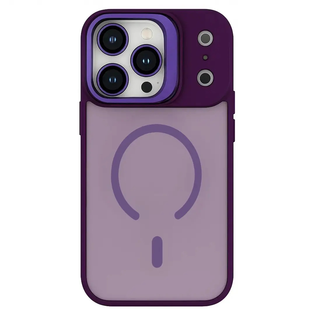 iPhone 17 Pro Max MagSafe Smoke Camera Stand Case Purple