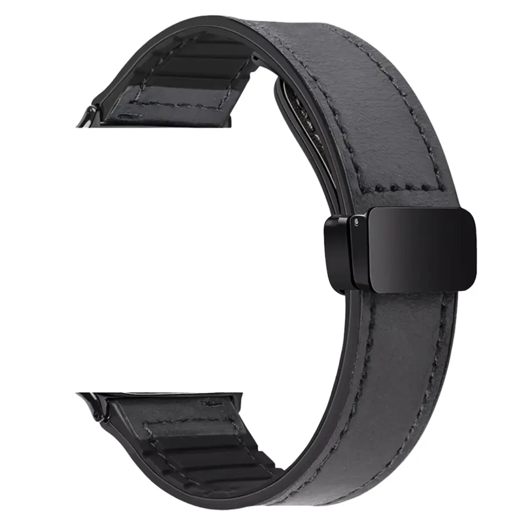 Apple Watch Band Oil Leather Magnetic Black 38/40/41