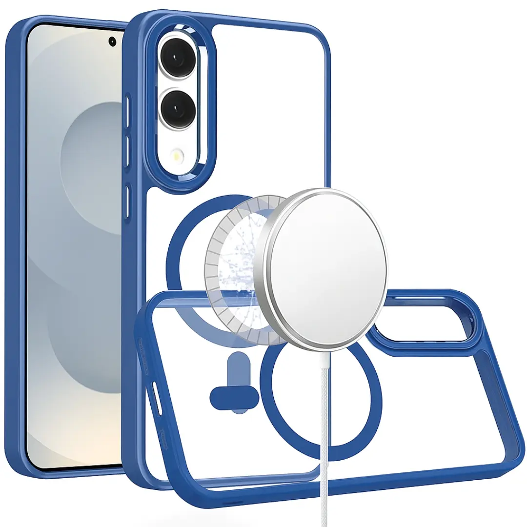 Samsung Galaxy S25 Edge Twotone MagSafe Twotone Clear Case Blue