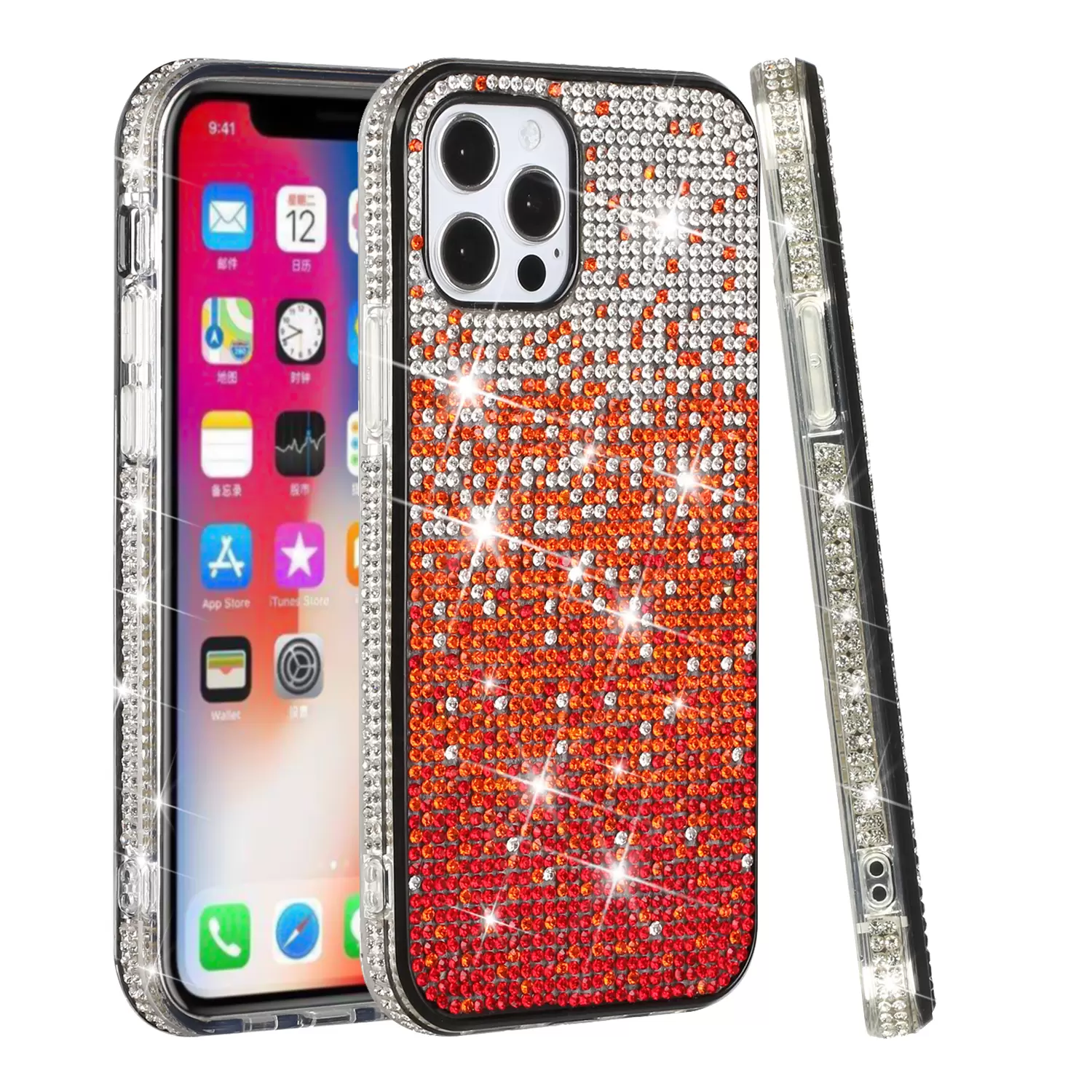 iPhone 15 Pro Max/iPhone 14 Pro Max Bling Party Diamond Red