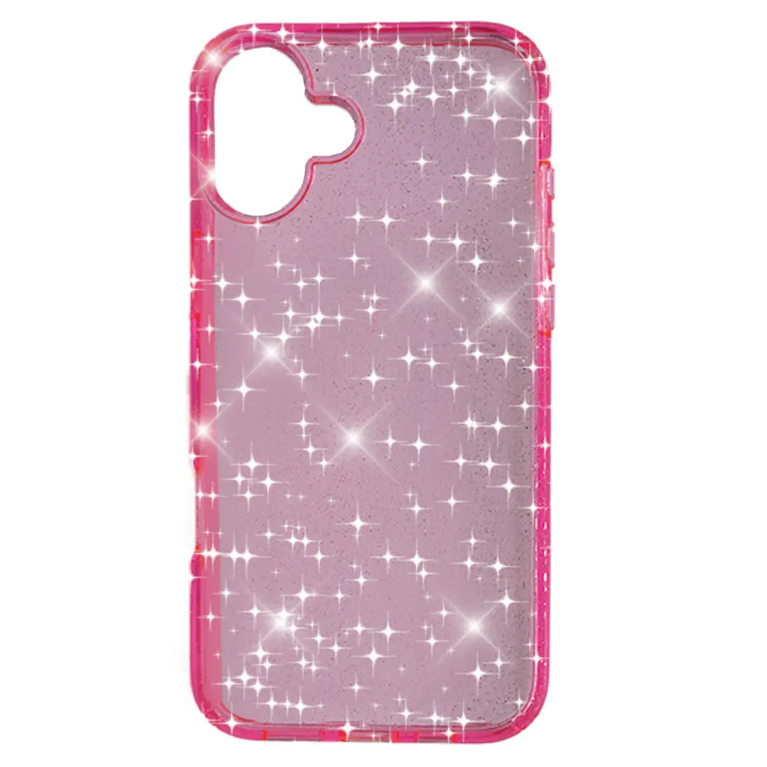 iPhone 16 Fleck Glitter Case Pink