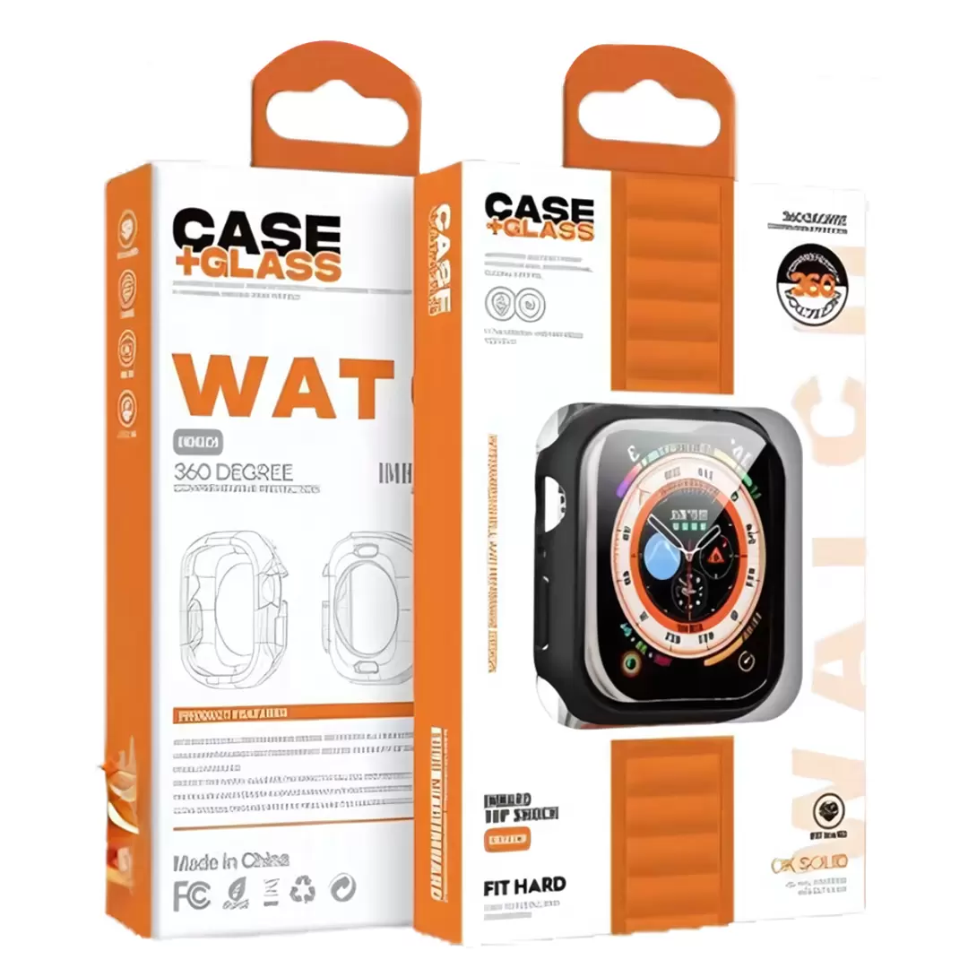 Apple Watch Case_ 45mm Black [with Tempered Glass Protection]