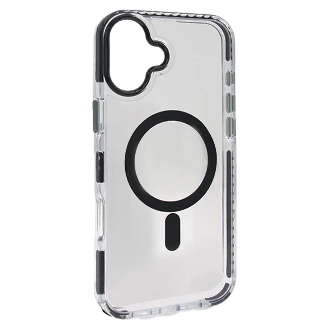 iPhone 16 Plus Magsafe Clear Twotone Case with Lanyard Black