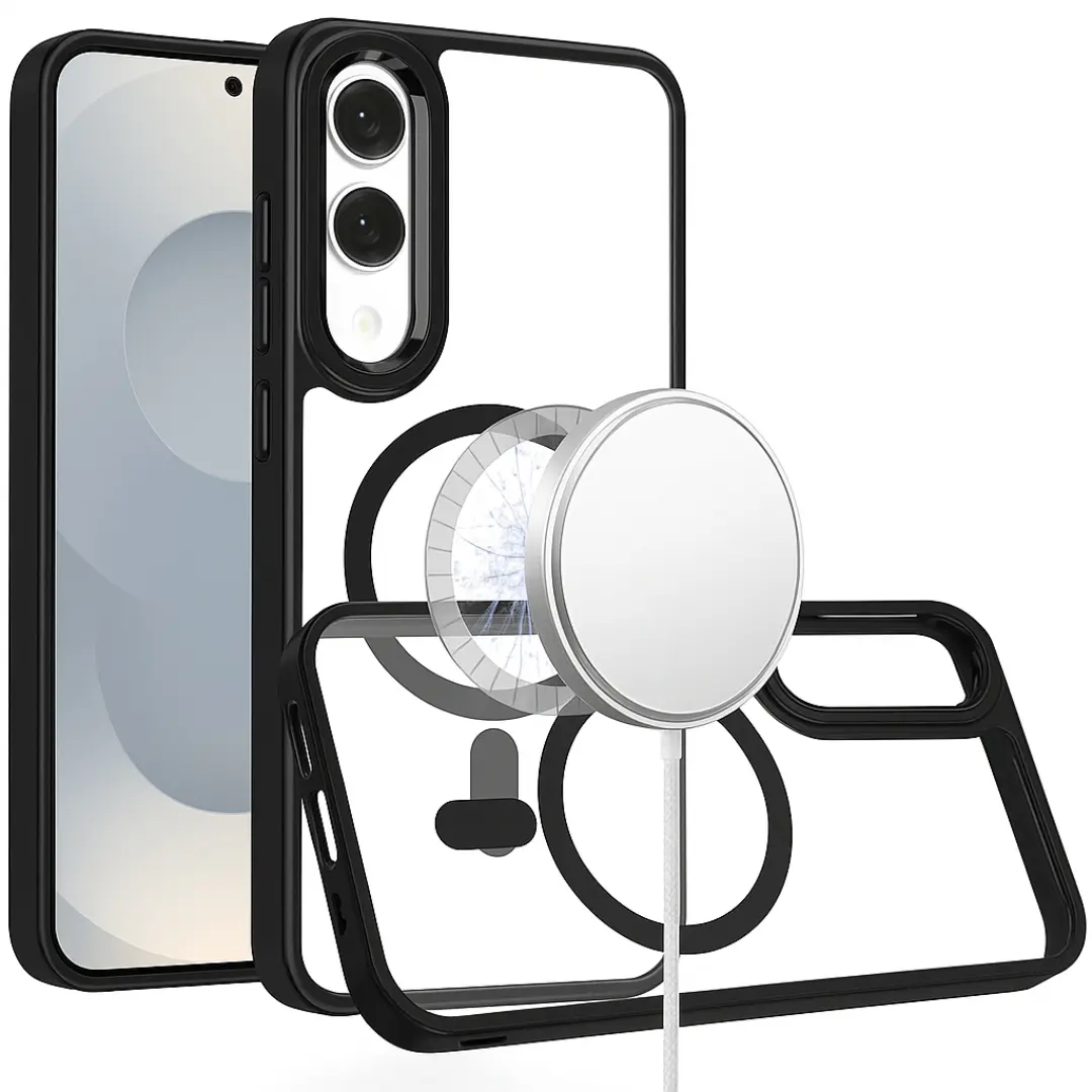 Samsung Galaxy S25 Edge MagSafe Twotone Clear Case Black