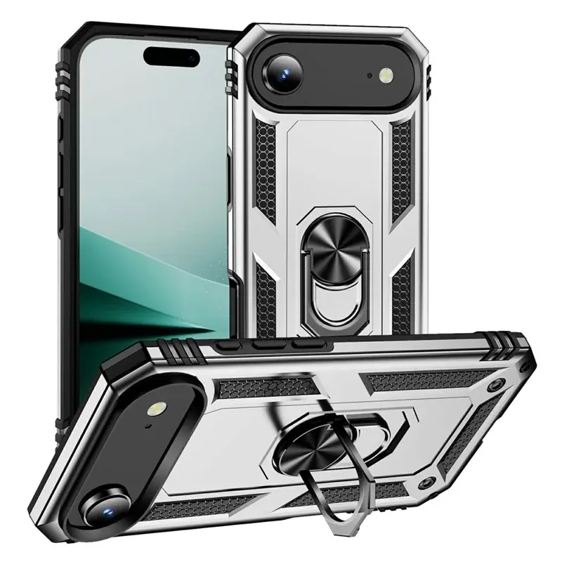 iPhone 17 Air 2in1 Ring Stand Case Silver