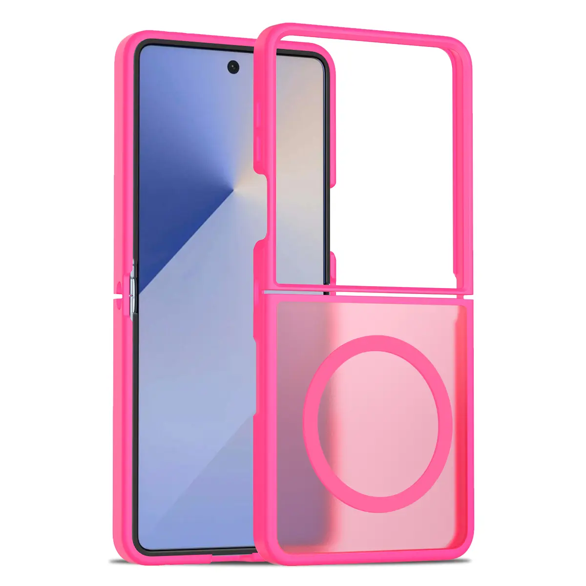 Samsung Galaxy Z Flip 7 MagSafe Cam Smoke Twotone Case Rose Red